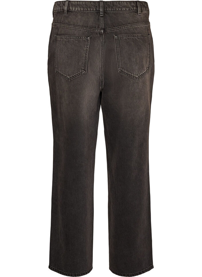 Kiana straight fit jeans with a high waist, Black, Packshot image number 1