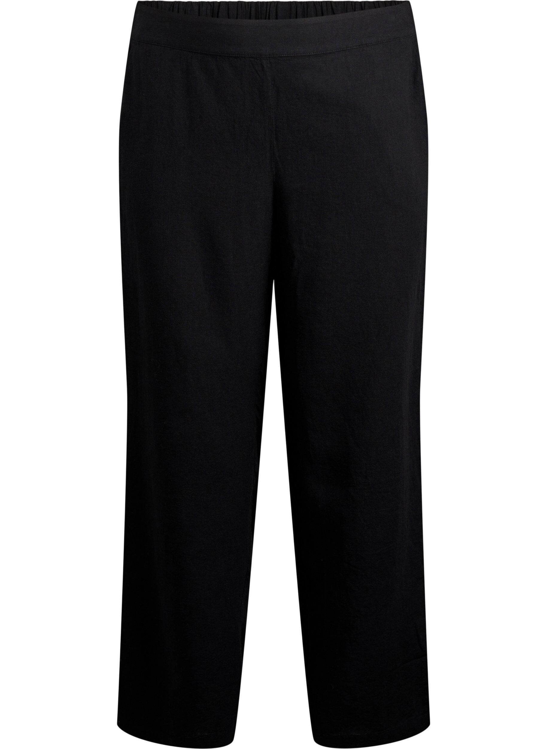 Zizzifashion Loose trousers in linen and viscose, Black, Packshot image number 0