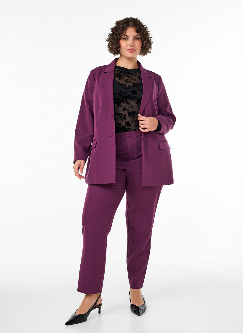 Classic blazer with button fastening, Purple, Model image number 1