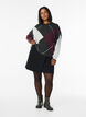 Jumper with large checks and contrast sleeves, Dark Grey, Model image number 1