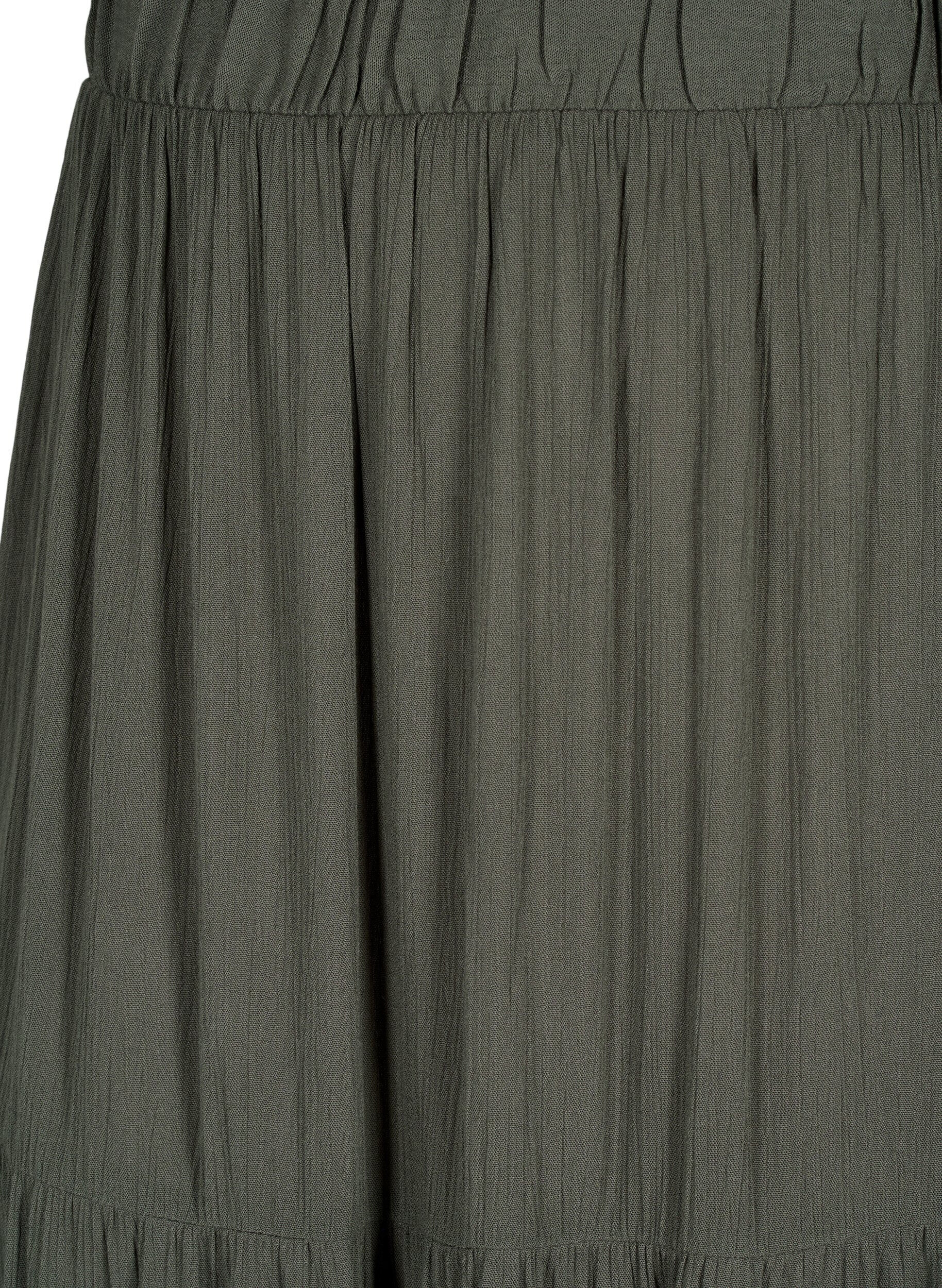 Zizzifashion Long skirt with elasticated waist, Green, Packshot image number 2