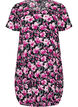Short-sleeved cotton dress with print, Black, Packshot image number 0
