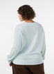 Cable-knit cardigan with decorative buttons, Light Blue, Model image number 2