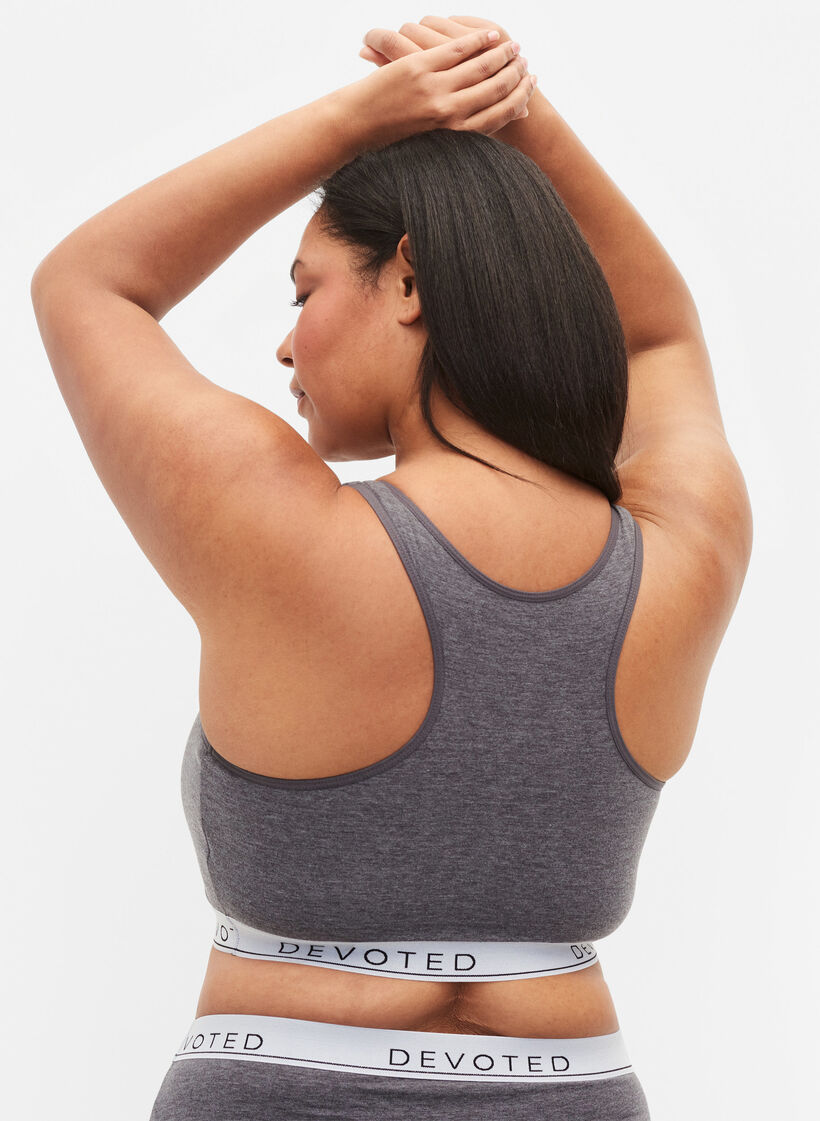 Marled bra with round neckline, Medium Grey Melange, Model image number 1