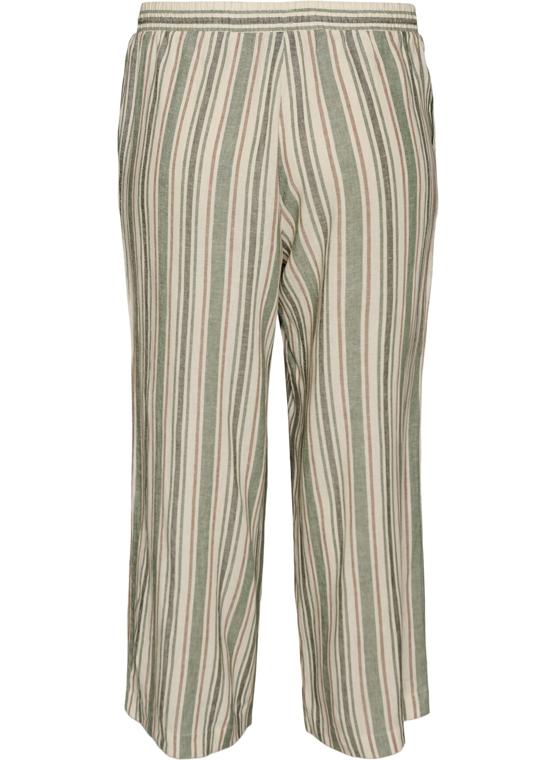 Zizzifashion Wide-leg linen and viscose trousers, Vanilla, Packshot image number 1