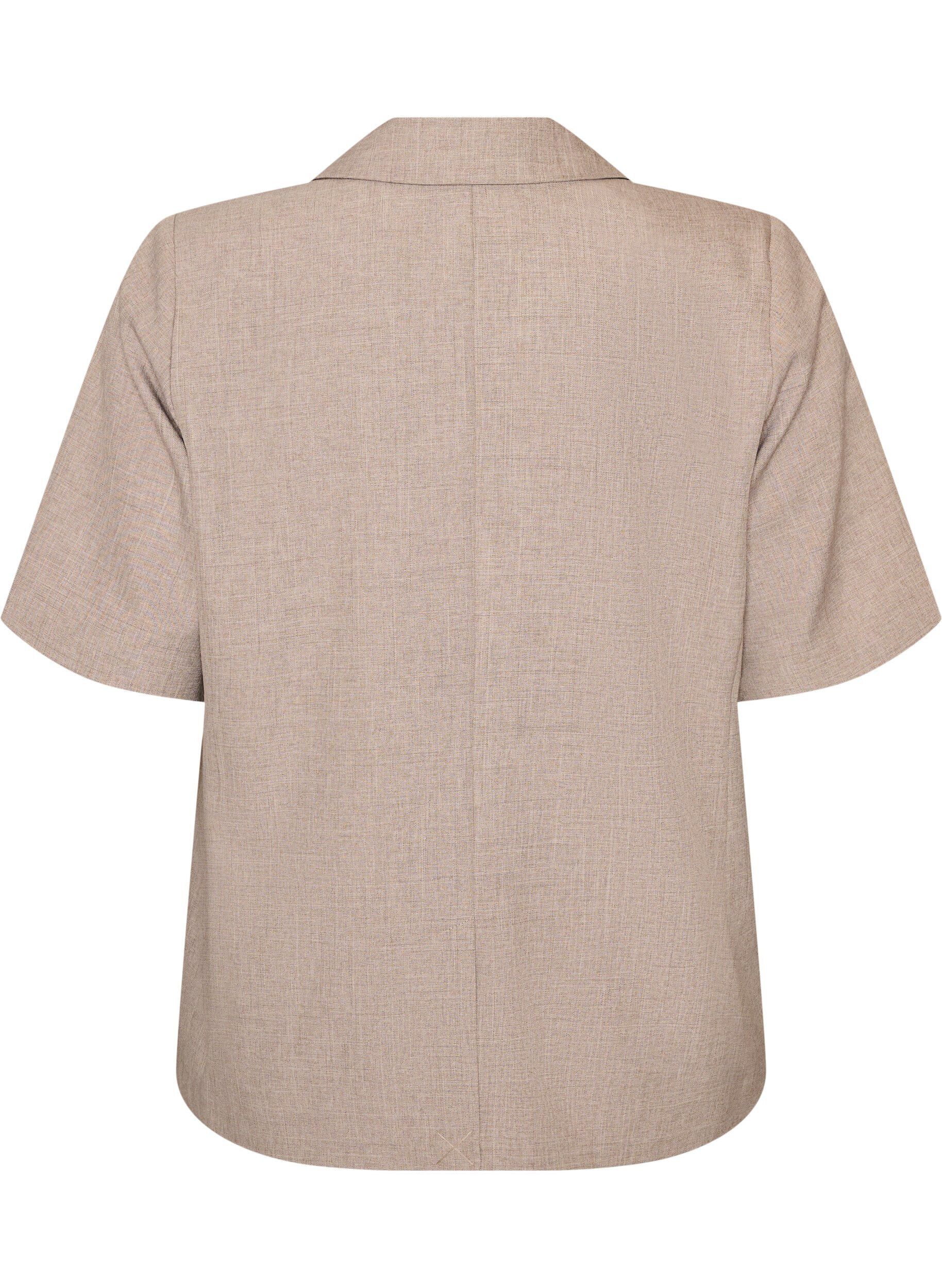 Zizzifashion Blazer with short sleeves and lapels, Brown, Packshot image number 1