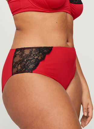 Knickers with lace, Lipstick Red, Model image number 2