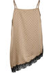 Strappy top with lace and an asymmetrical hem, Beige, Packshot image number 1