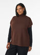 Sleeveless knitted vest with turtleneck, Brown, Model image number 0
