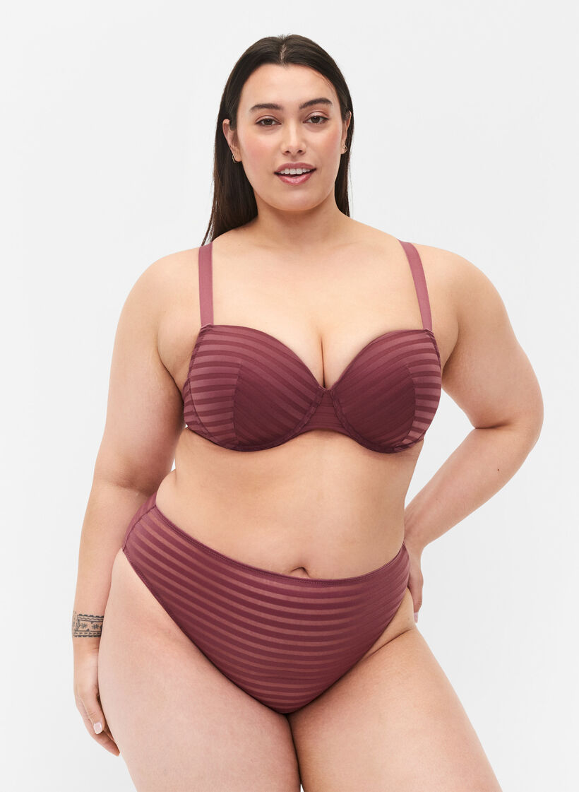 Striped tai briefs with regular waist, Nocturne ASS, Model image number 0