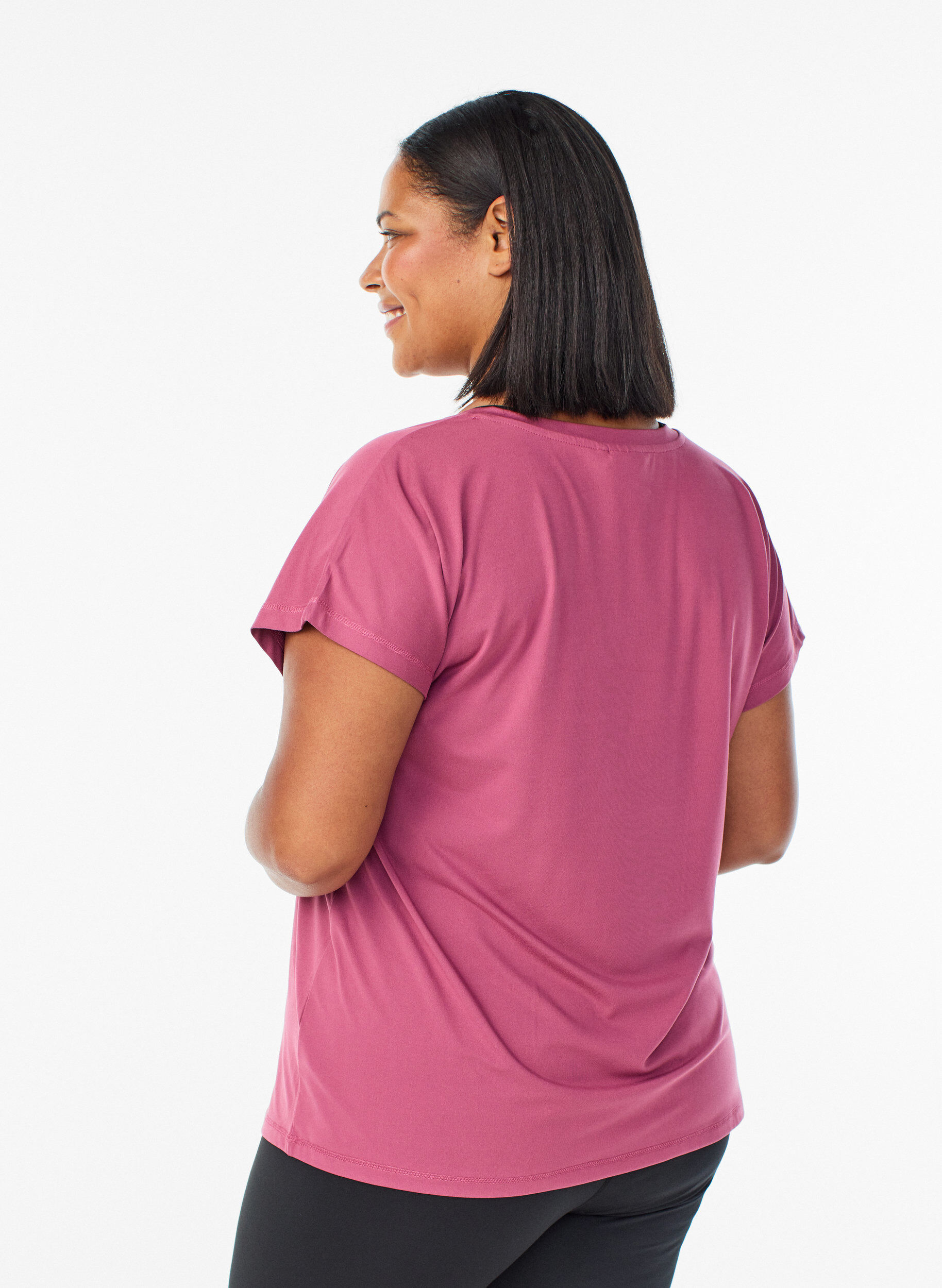 ZizzifashionLoose training t-shirt with v-neck, Red, Model image number 2