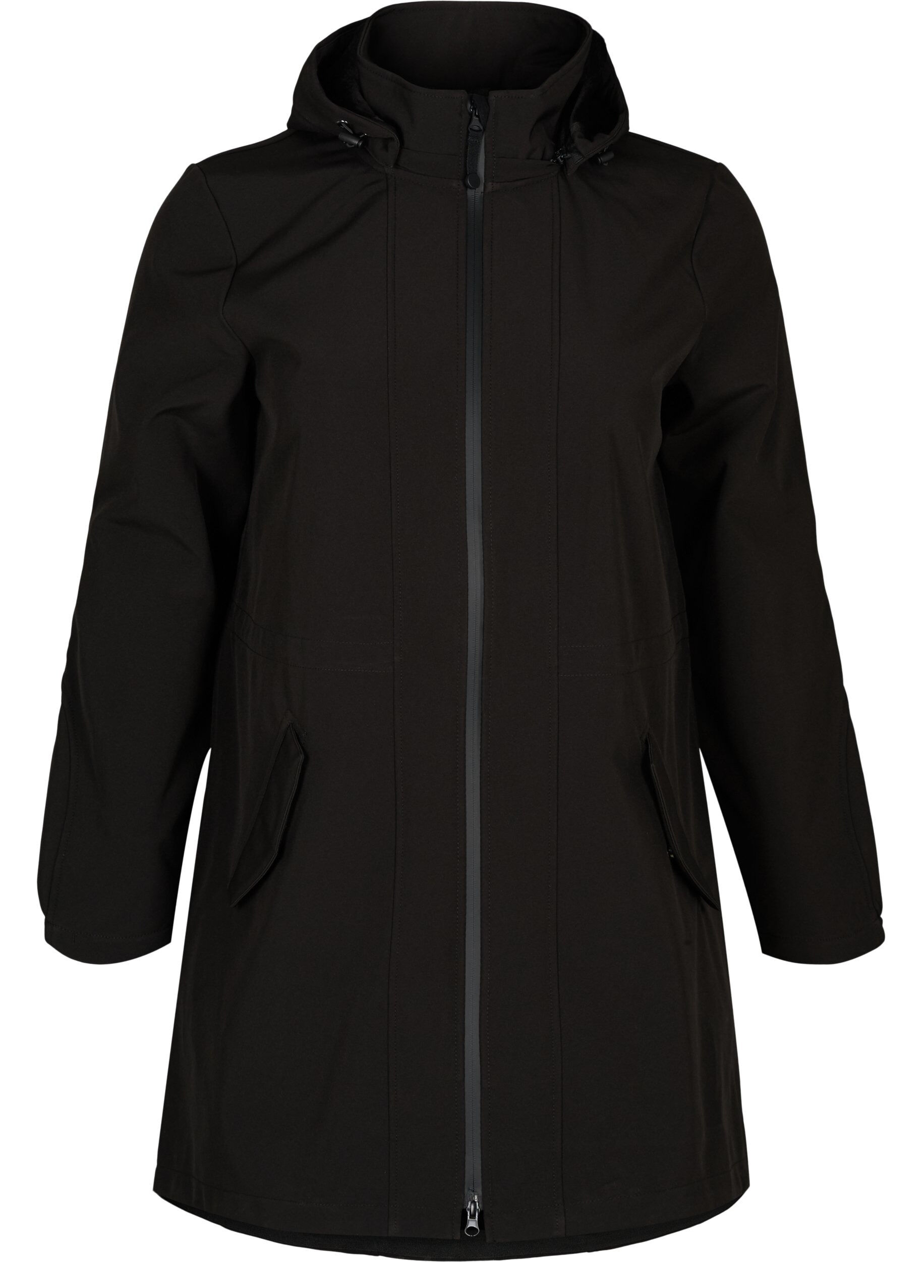 Zizzifashion Hooded softshell jacket, Black solid, Packshot image number 0