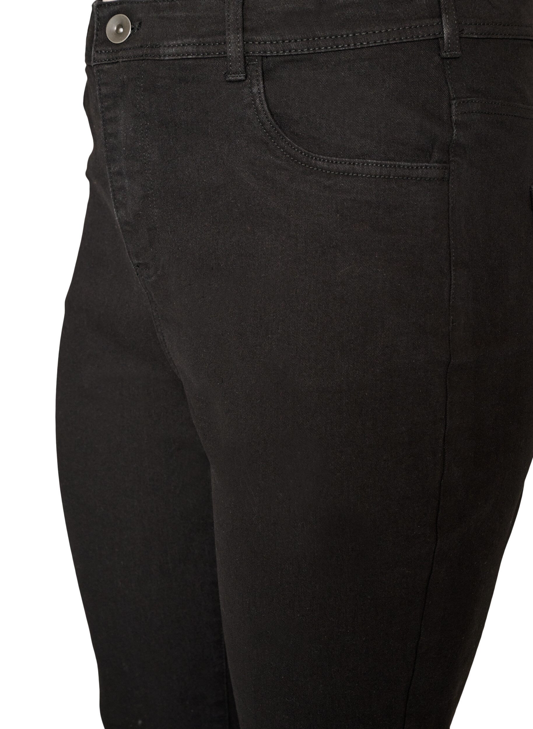 Zizzifashion High waisted jeans with bootcut, Black, Packshot image number 2