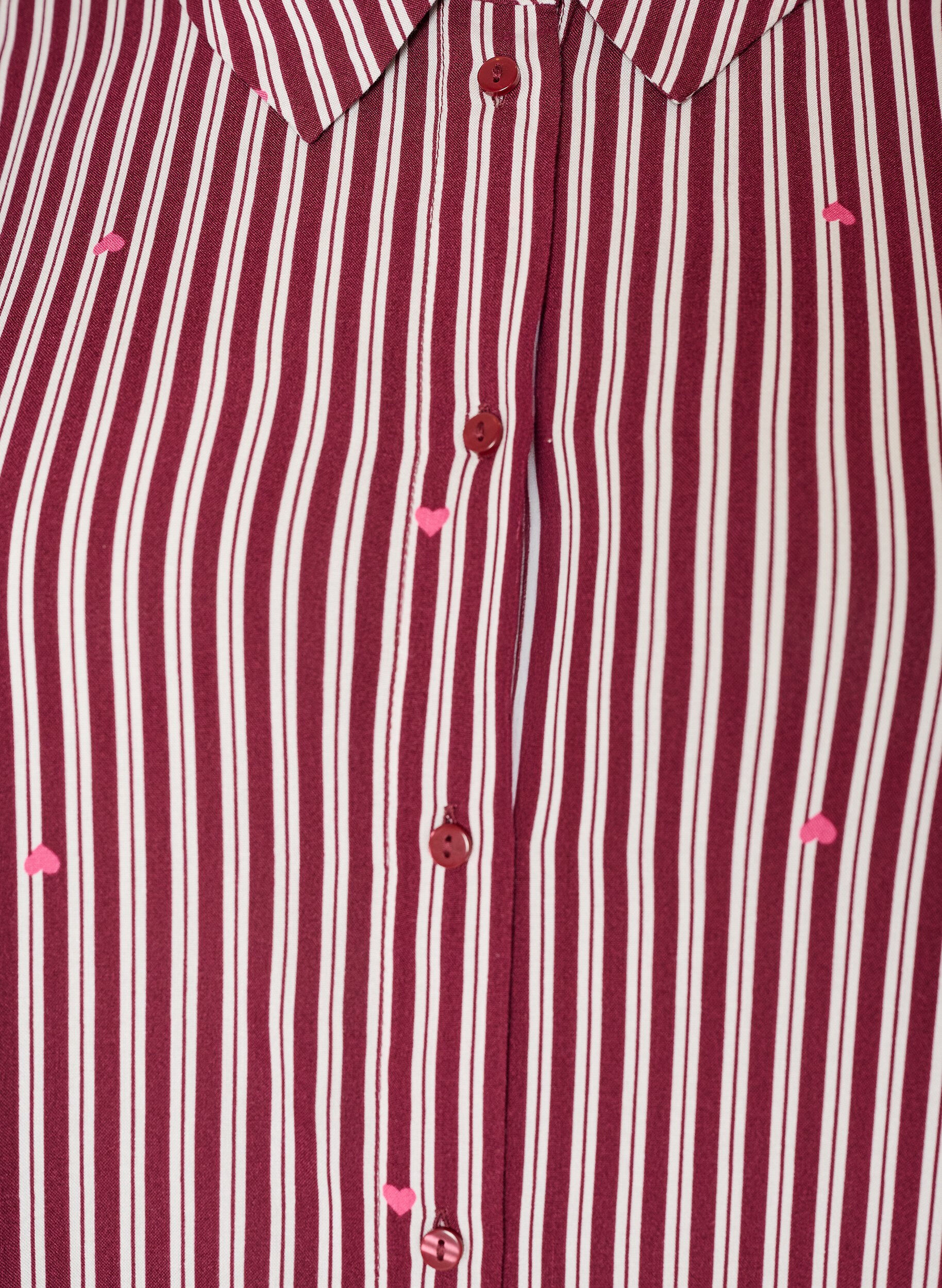 ZizzifashionNightshirt with stripes and hearts, Dark Bordeaux, Packshot image number 2