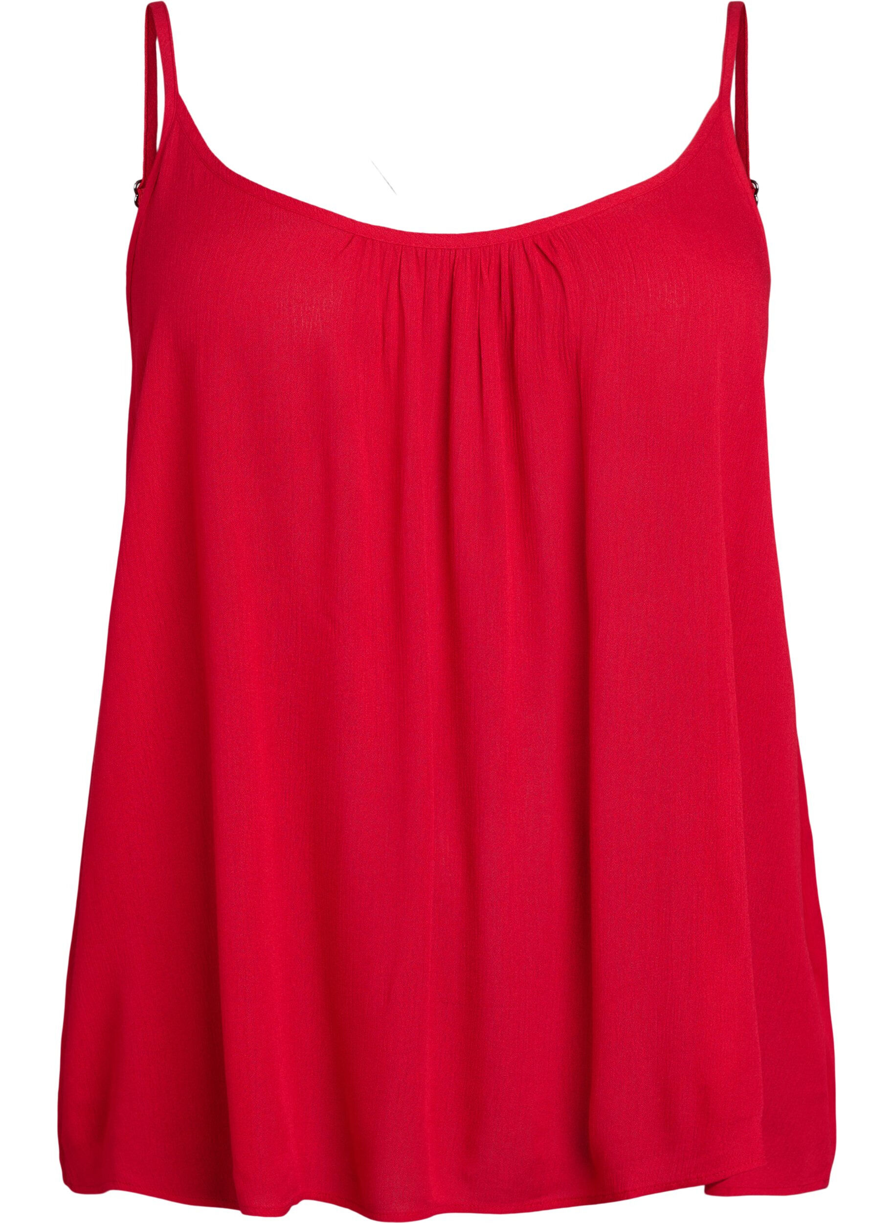Zizzifashion Strap top in viscose, Red, Packshot image number 0