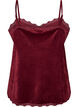 Velour top with lace trim, Red, Packshot image number 1