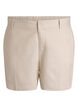 High-waisted Bermuda shorts in linen and viscose, Beige, Packshot image number 0
