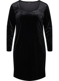 Velour dress with long sleeves