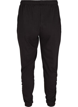 Loose joggers with ruching, Black, Packshot image number 1