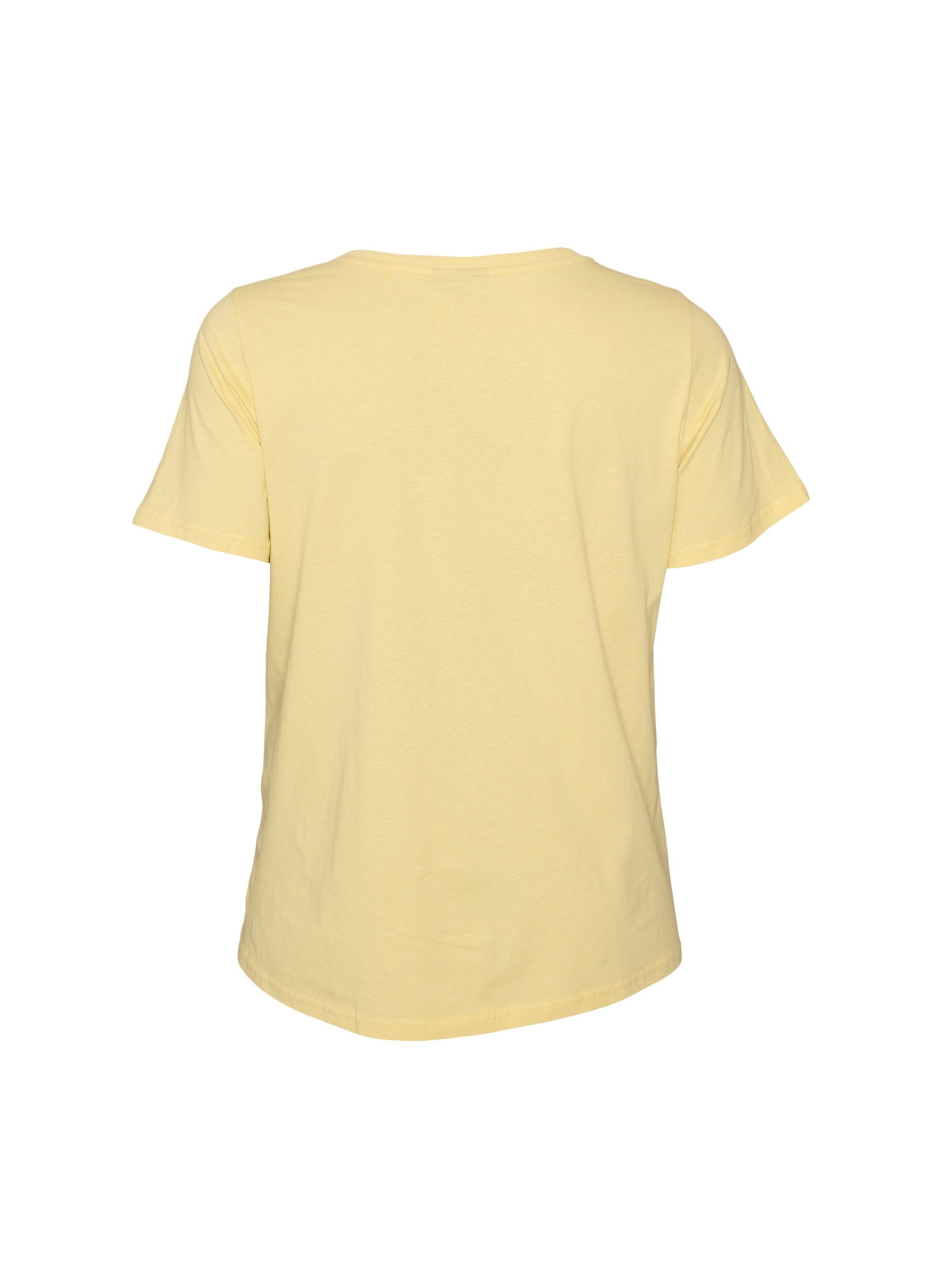 Zizzifashion Cotton T-shirt with print, Yellow, Packshot image number 1