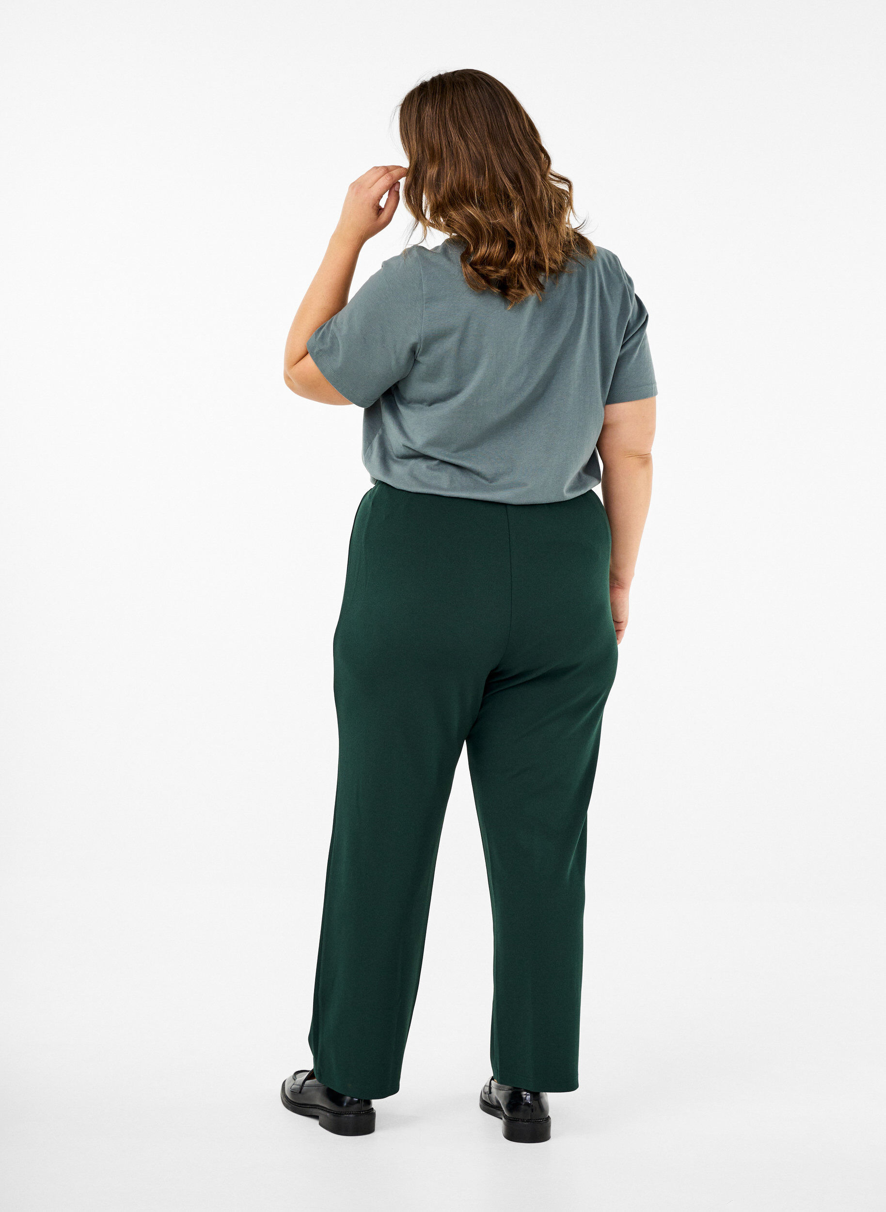 Zizzifashion Straight fit trousers, Green, Model image number 1