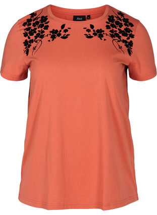 Short-sleeved t-shirt with print details, Faded Rose, Packshot image number 0