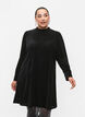 Structured pattern dress in velour, Black, Model image number 0