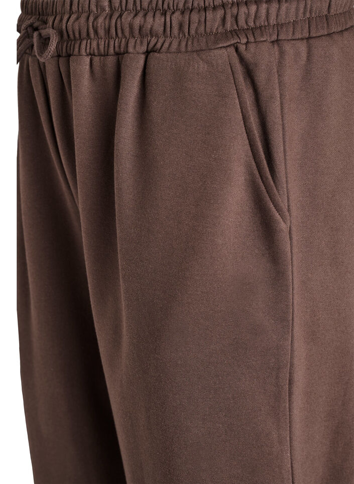 High-waist sweatpants with pockets, Brown, Packshot image number 2