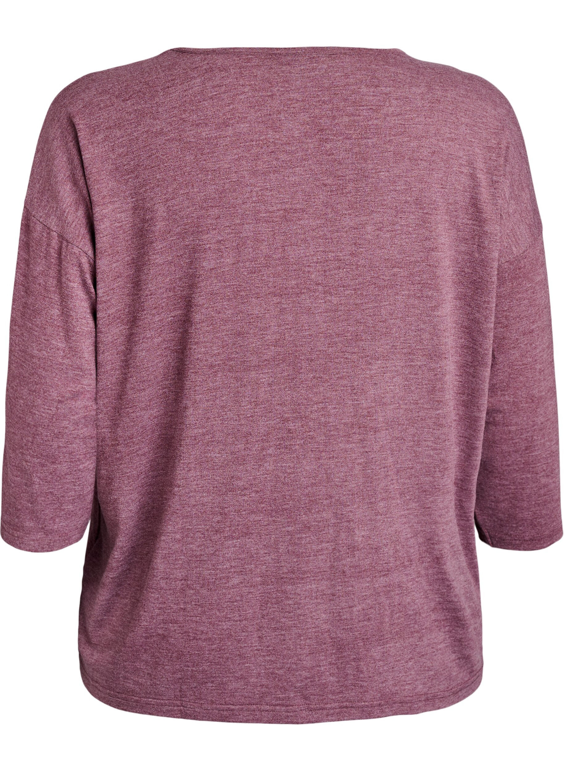 Zizzifashion Jersey blouse with 3/4 sleeves, Red, Packshot image number 1