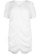 Short sleeve dress with draping, Bright White, Packshot image number 0
