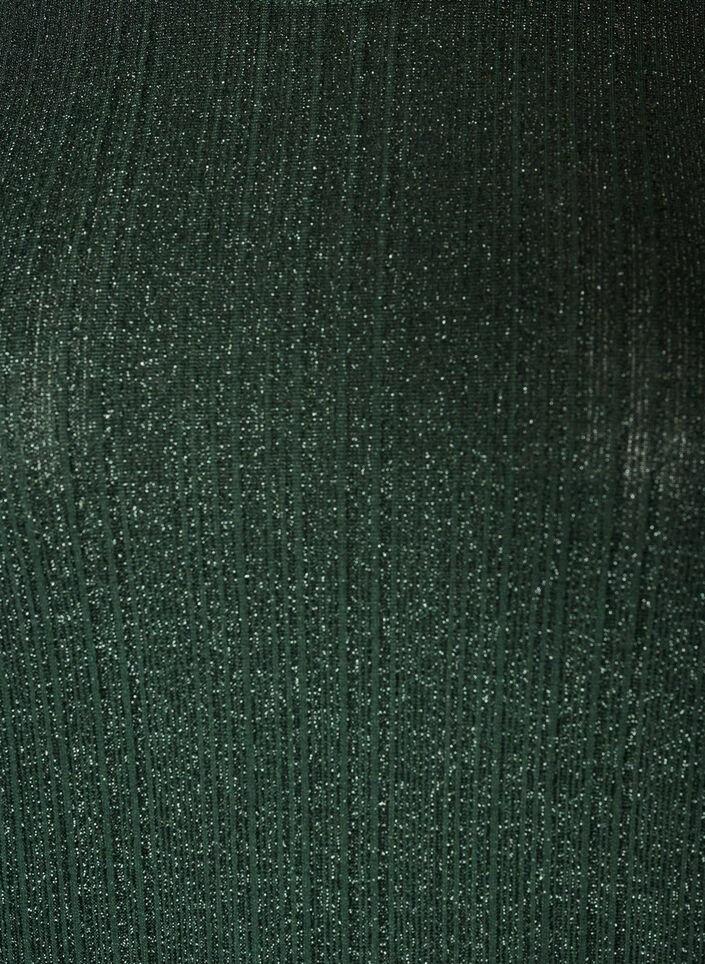 Blouse with vertical texture and glitter thread, Green, Packshot image number 2