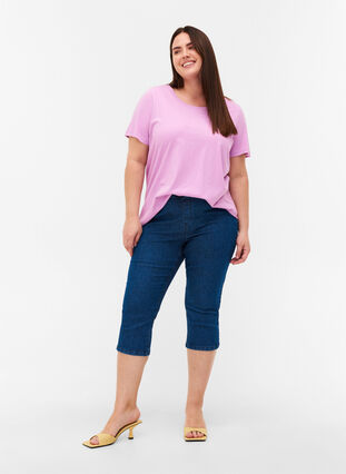 Short-sleeved t-shirt with print, Violet Tulle, Model image number 2