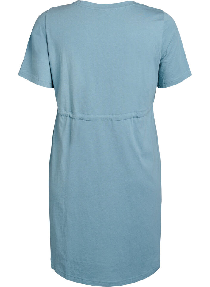 FLASH - Short T-shirt dress with tie belt, Blue, Packshot image number 1