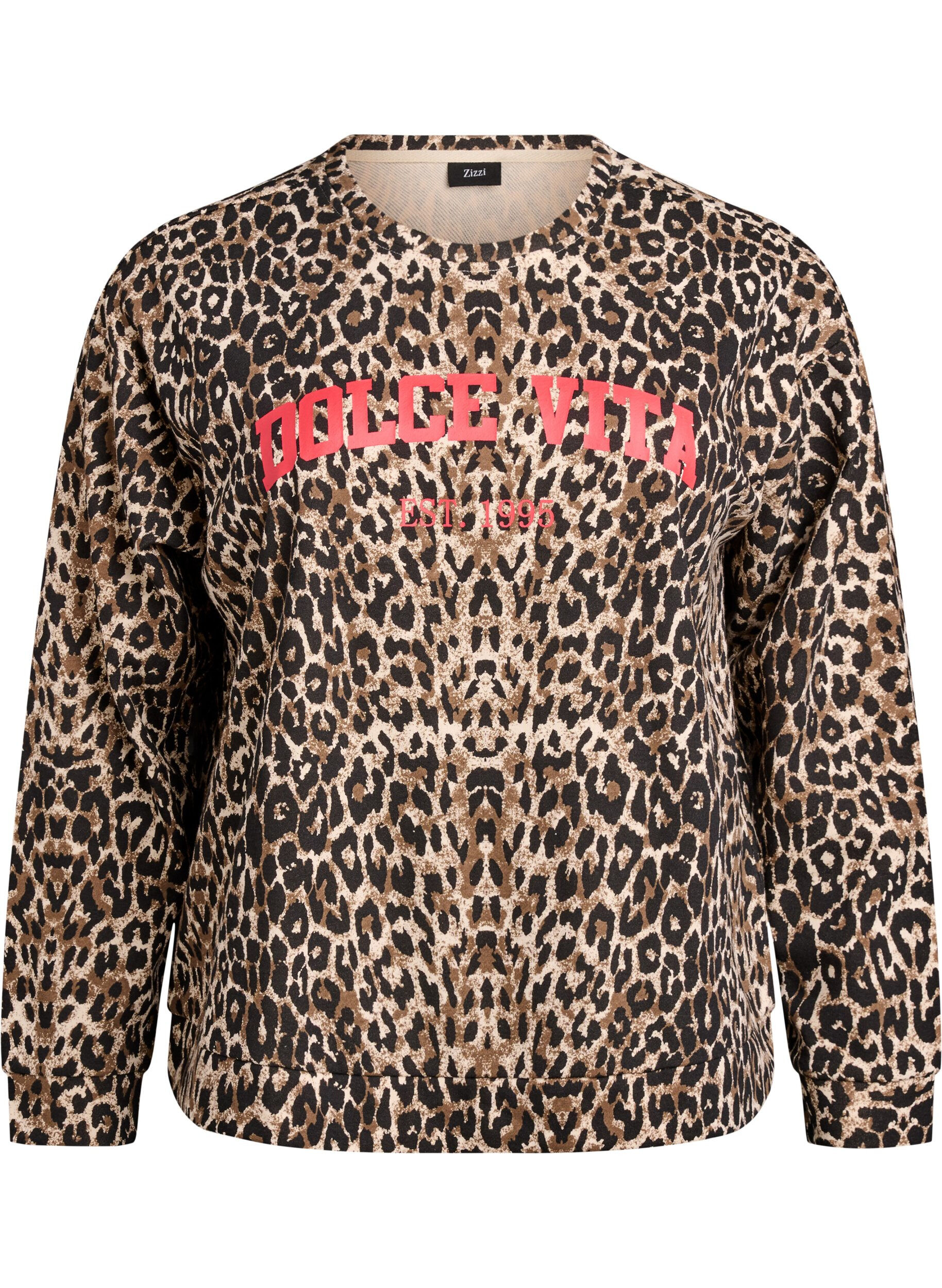 Leopard print sweatshirt with statement print