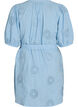 Short dress with floral and eyelet embroidery, Light Blue, Packshot image number 1