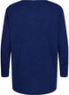 Melange blouse with round neck and long sleeves, Sodalite Blue, Packshot image number 1