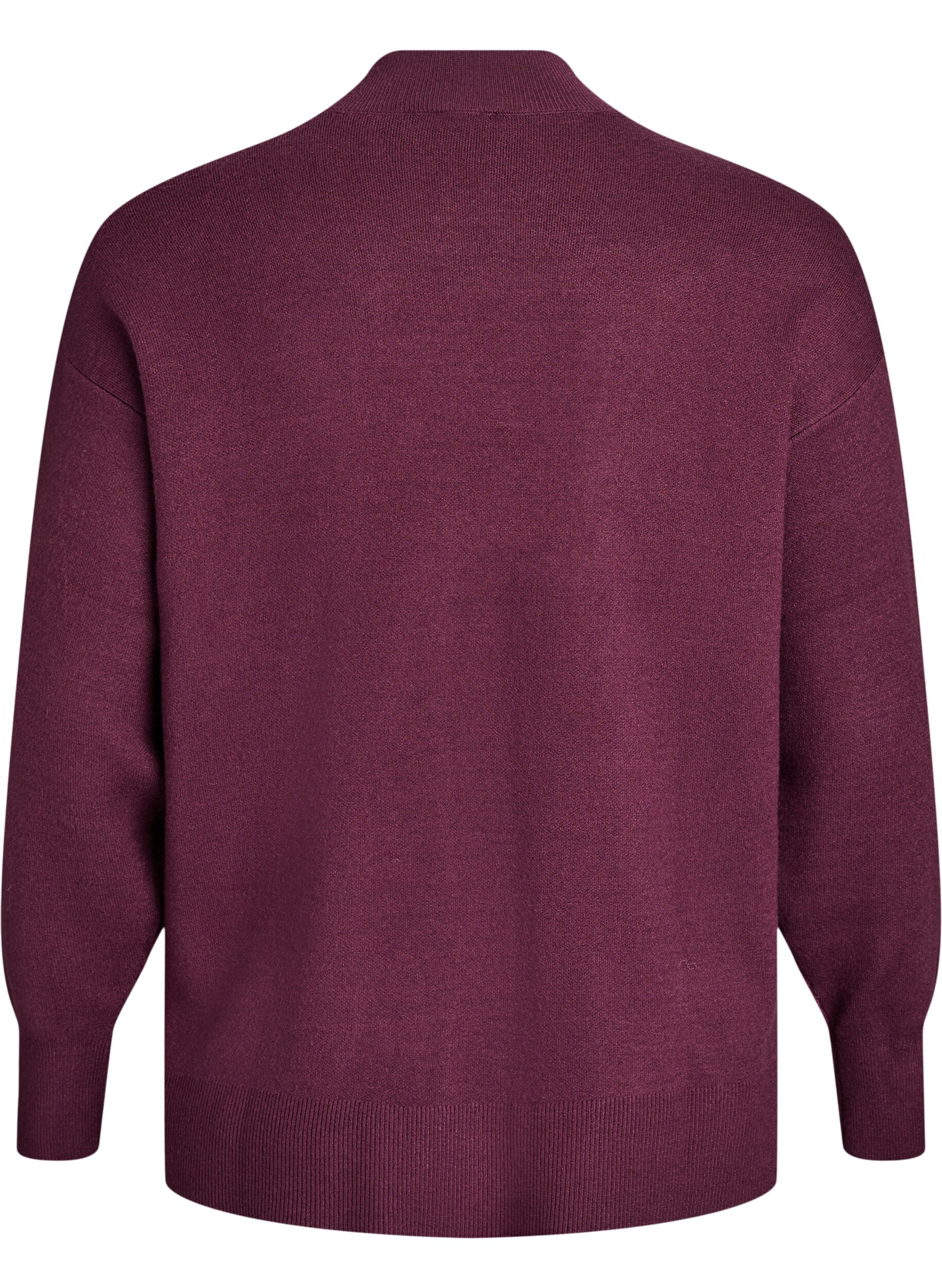 Zizzifashion Knit blouse with high neck, Dark Bordeaux, Packshot image number 1