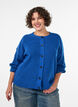 Rib knit cardigan with buttons, Blue, Model image number 0
