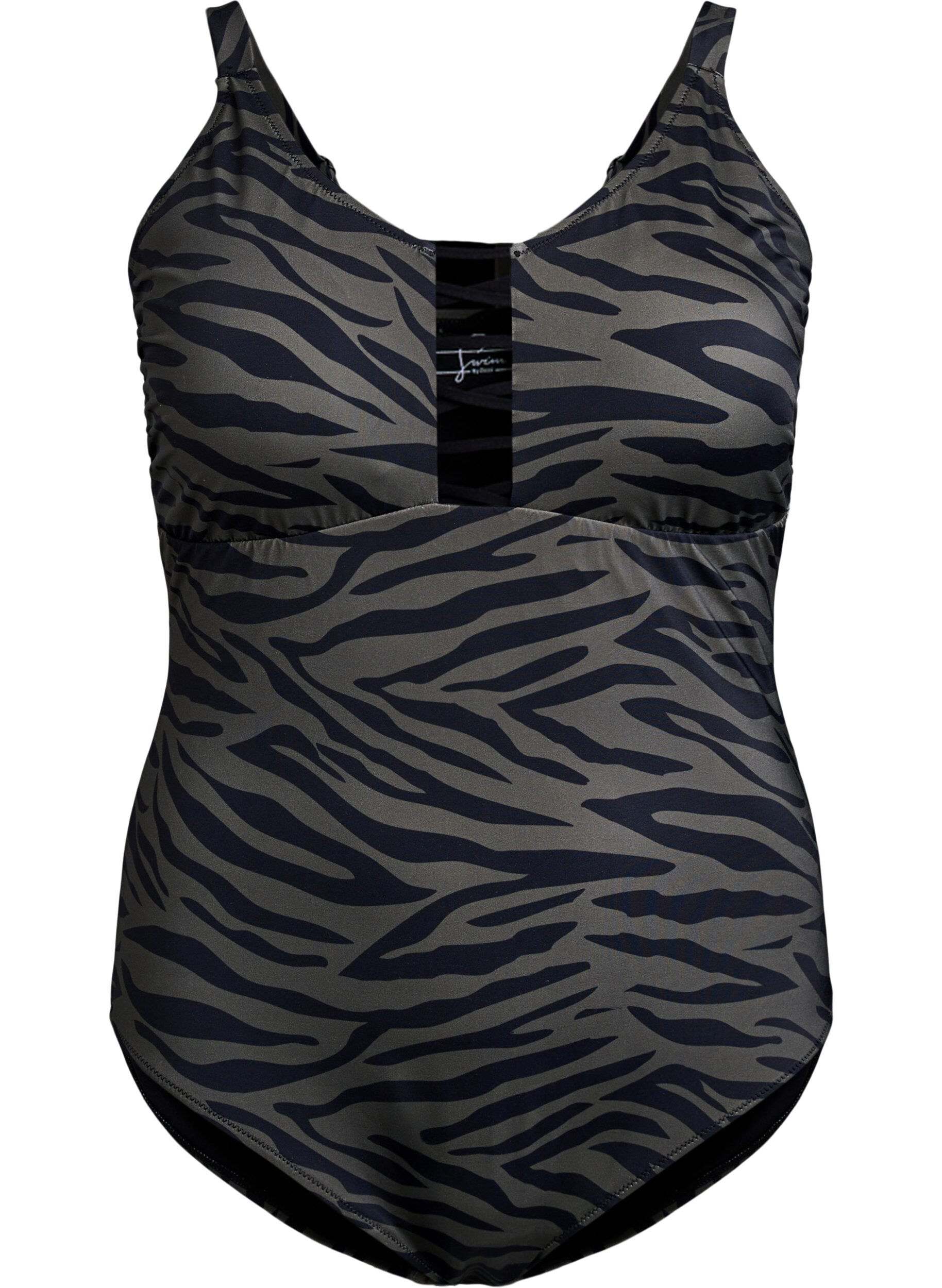 Swimsuit with animal print and string detail
