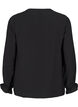 Long-sleeved blouse with a V-neck, Black, Packshot image number 1