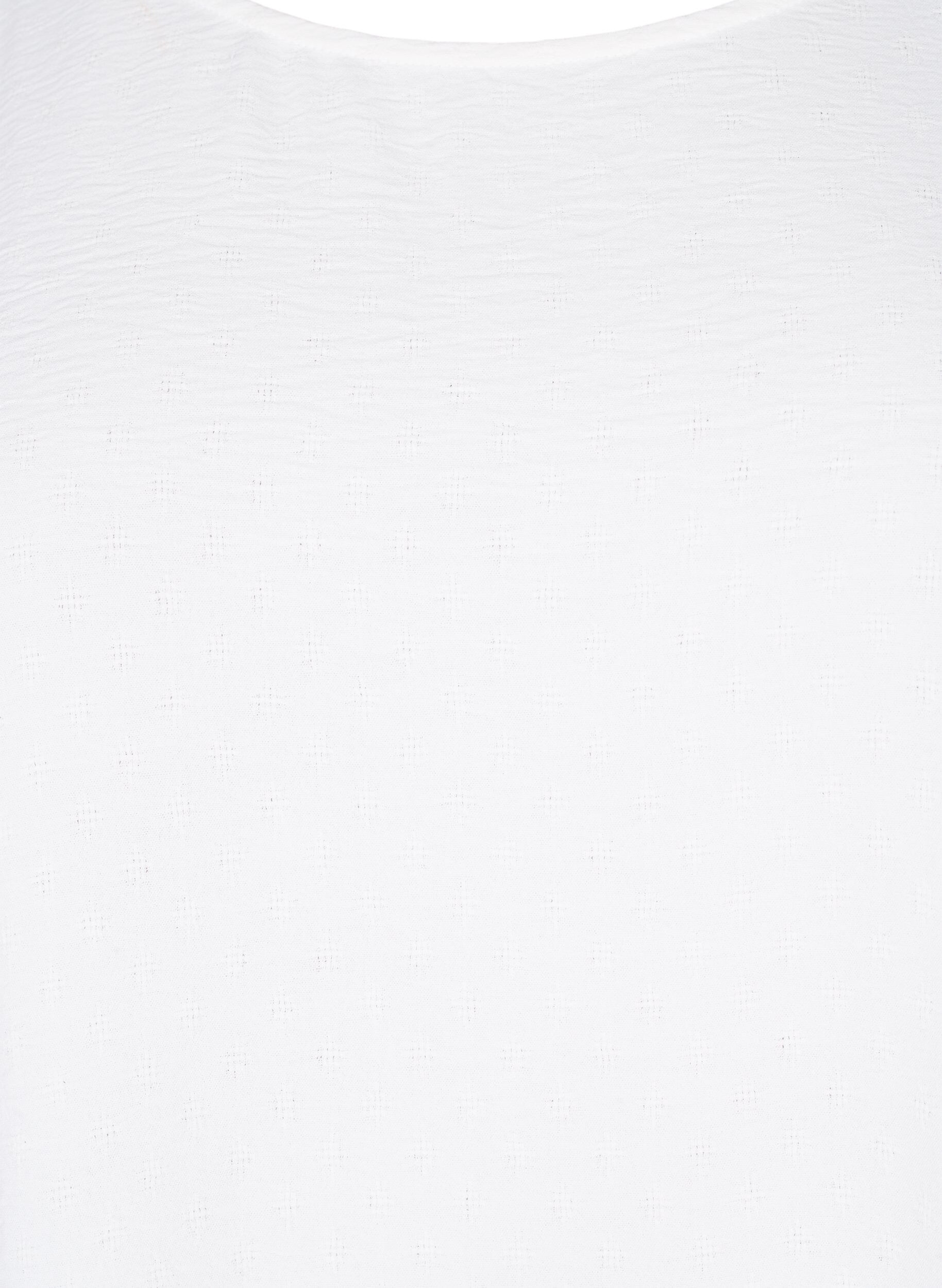 Zizzifashion Long-sleeved blouse with texture, Bright White, Packshot image number 2