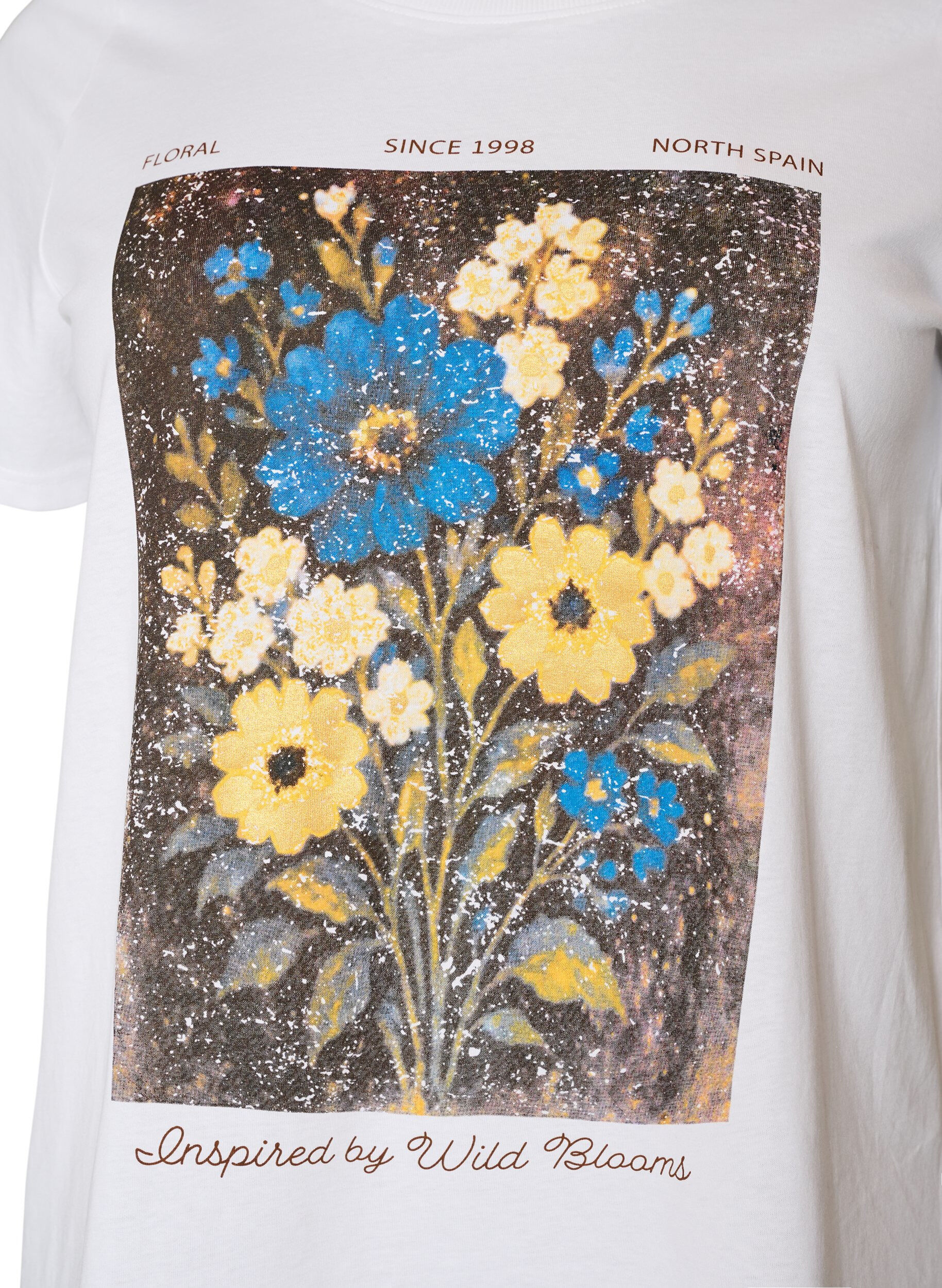 Zizzifashion Cotton T-shirt with front print, White, Packshot image number 2