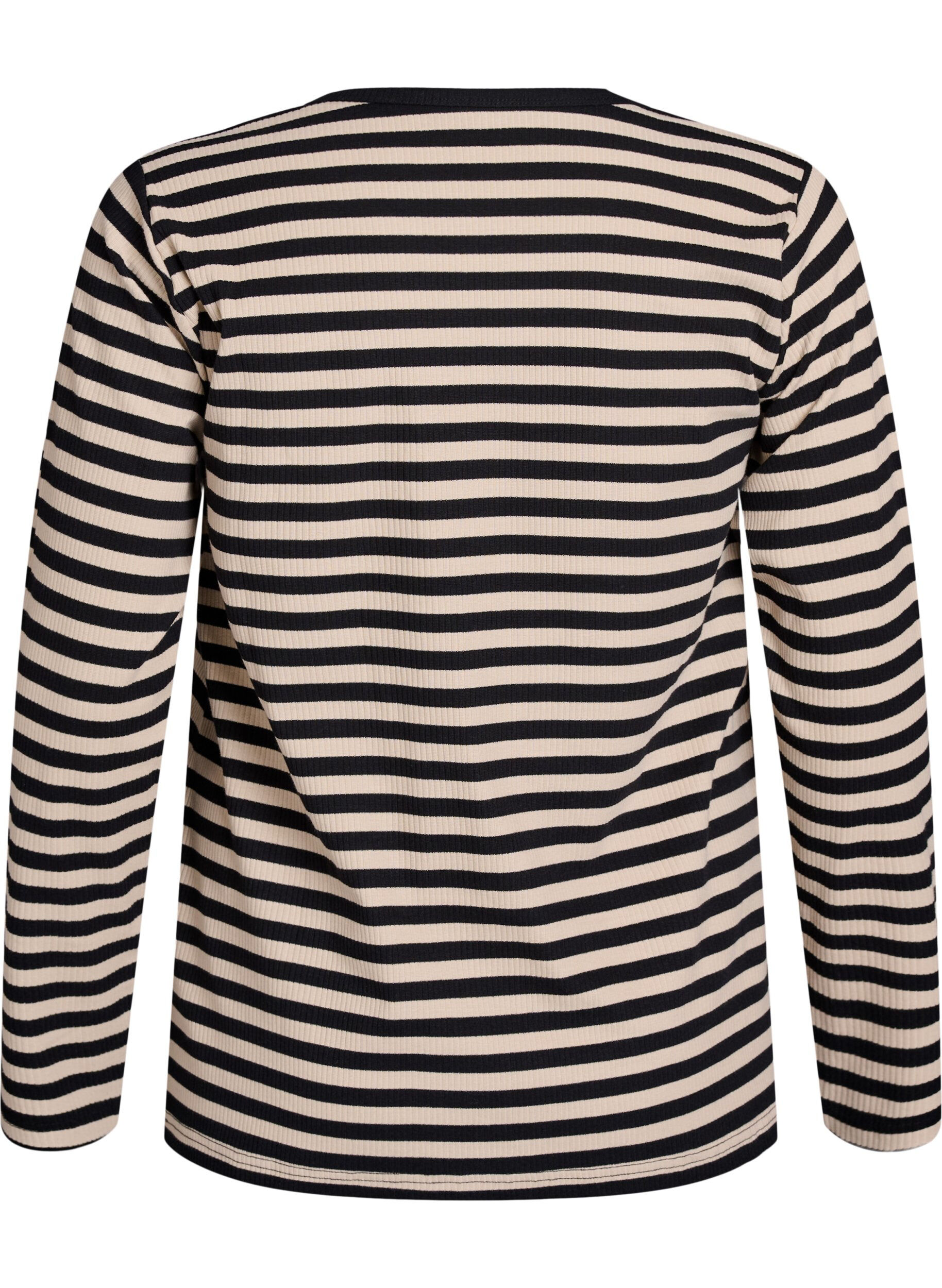 Zizzifashion Striped blouse with long sleeves, Black, Packshot image number 1