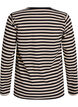 Striped blouse with long sleeves, Black, Packshot image number 1