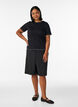 Cotton T-shirt with wavy contrasting edges, Black, Model image number 1