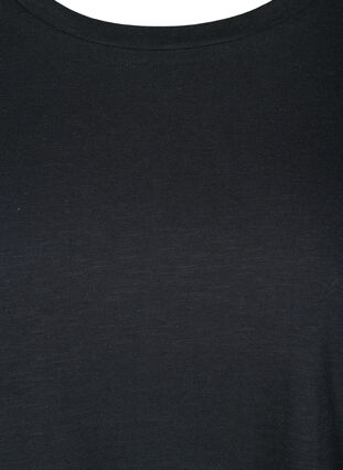 Short-sleeved cotton t-shirt, Black, Packshot image number 2