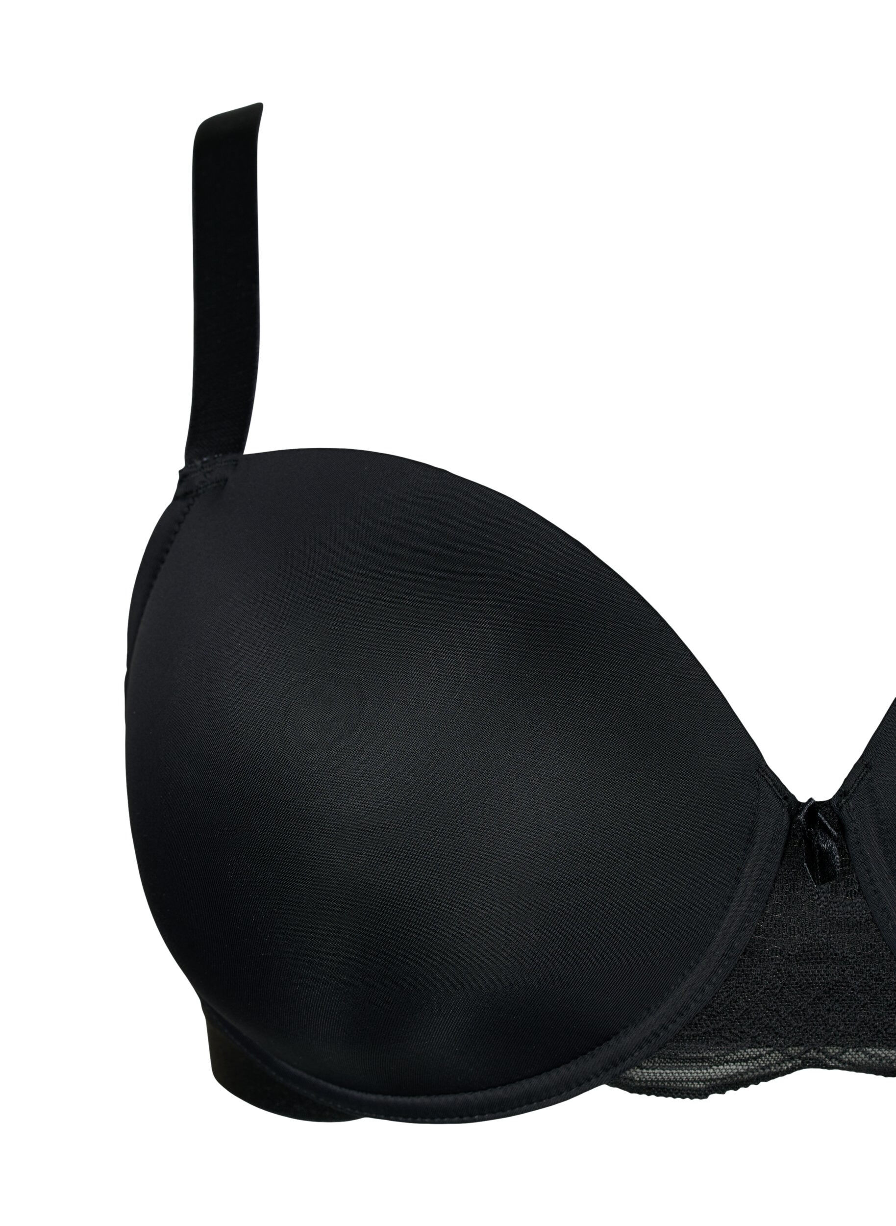 Zizzifashion Moulded bra with mesh, Black, Packshot image number 2