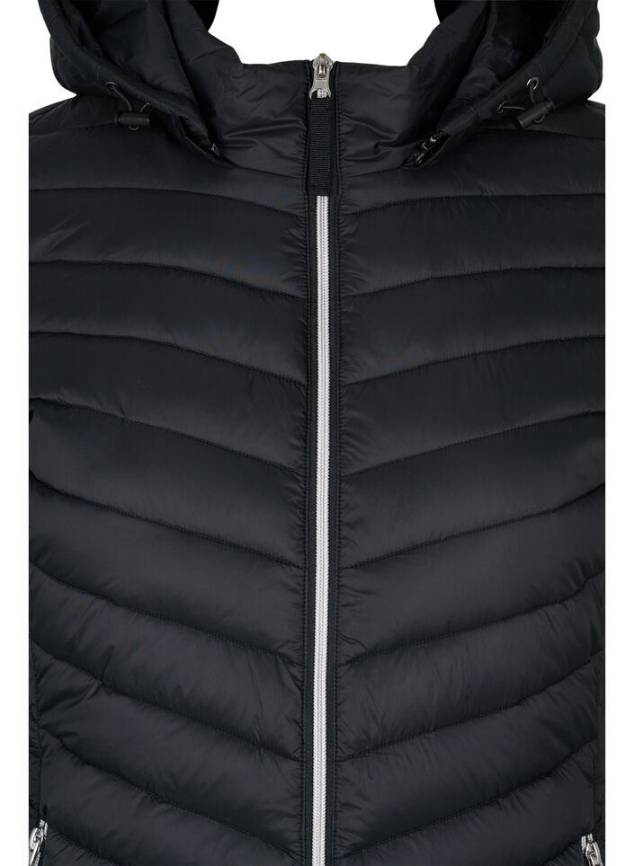 Lightweight jacket with pockets and a detachable hood, Black, Packshot image number 2