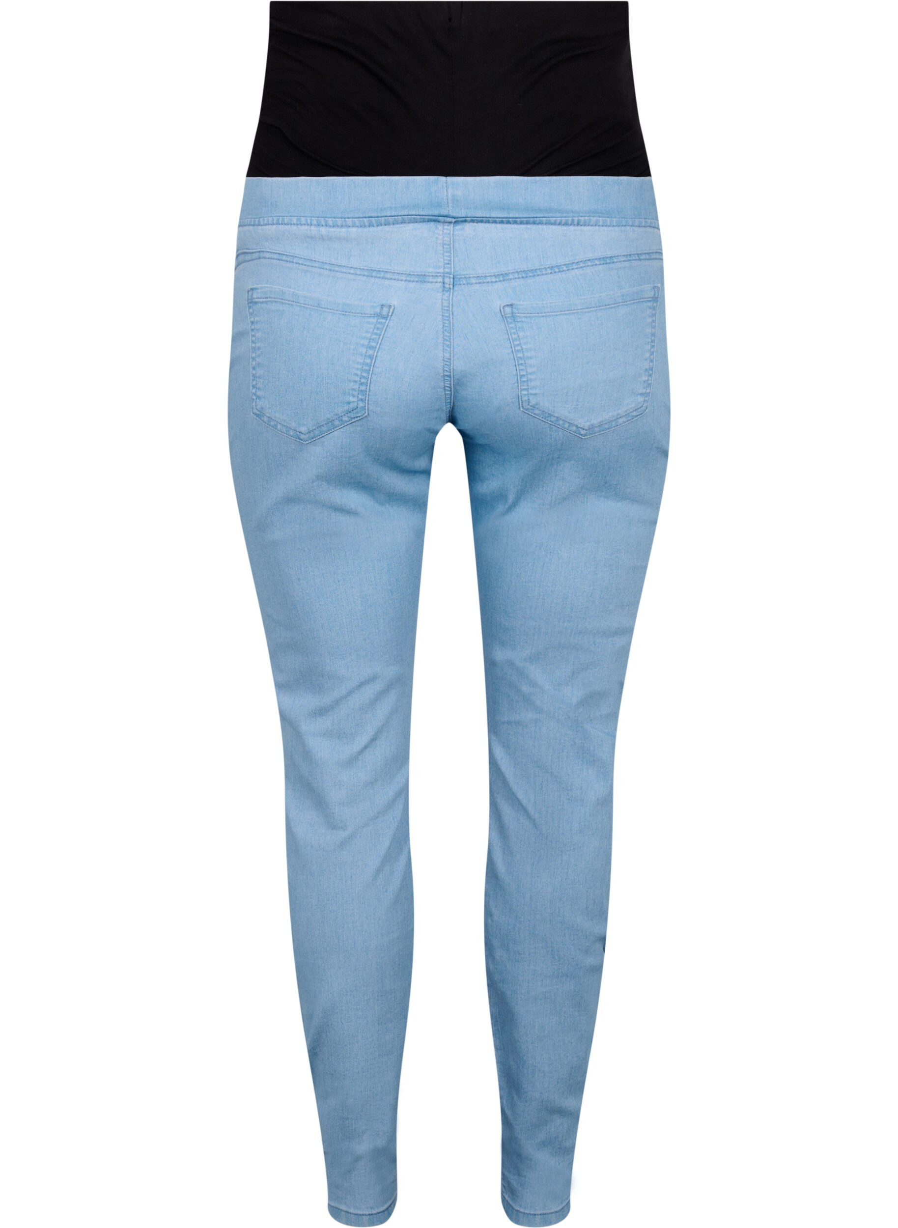 Zizzifashion Pregnancy jeggings with back pockets, Light Blue, Packshot image number 1