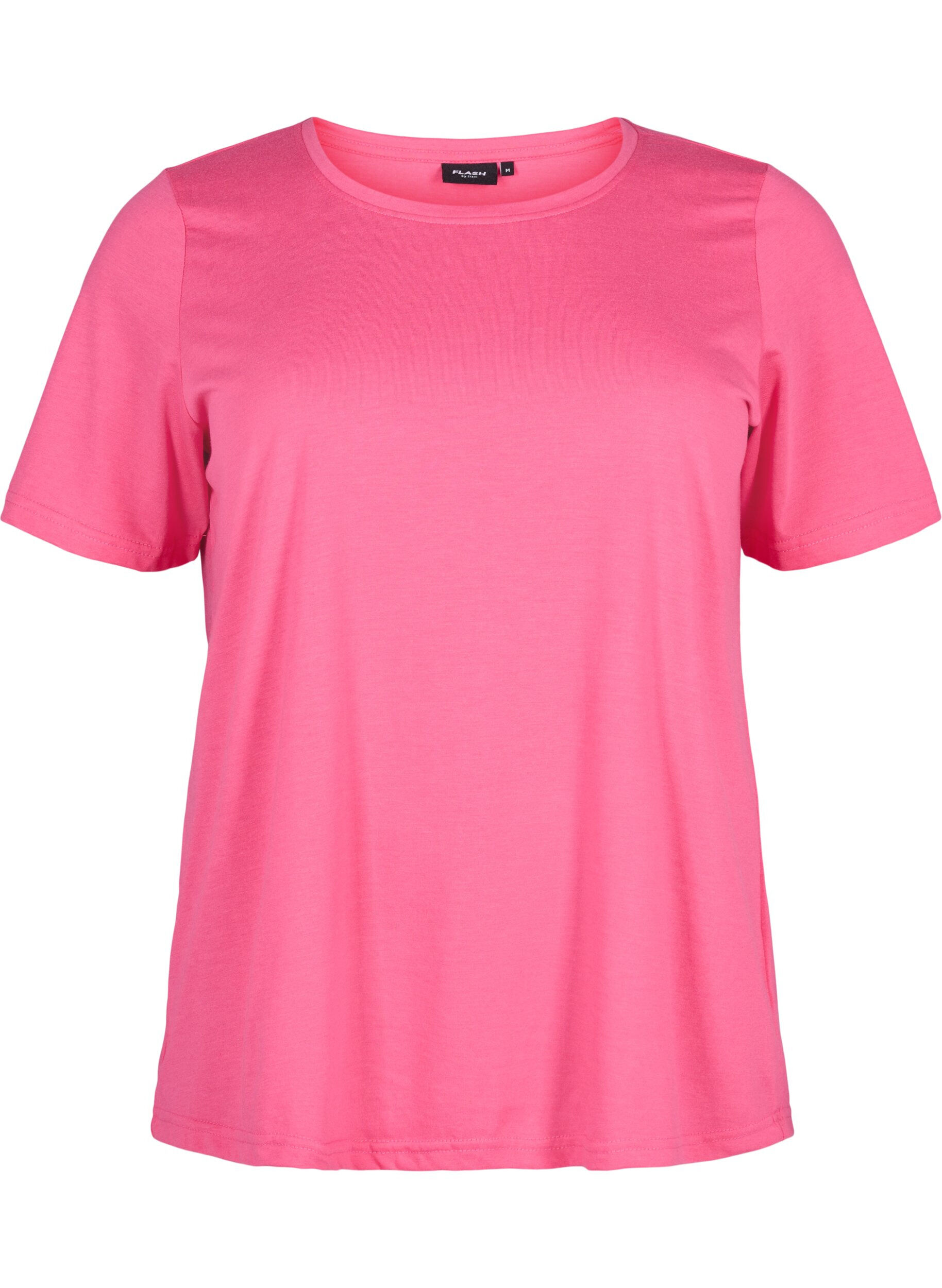 Zizzifashion FLASH - T-shirt with round neck, Hot Pink, Packshot image number 0